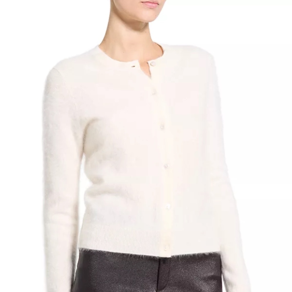 Theory Brushed Crewneck Cardigan in Cashmere NWT size M